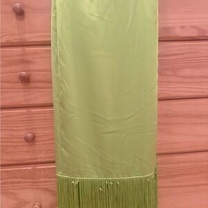 Elegant Lime Green Fringe Skirt